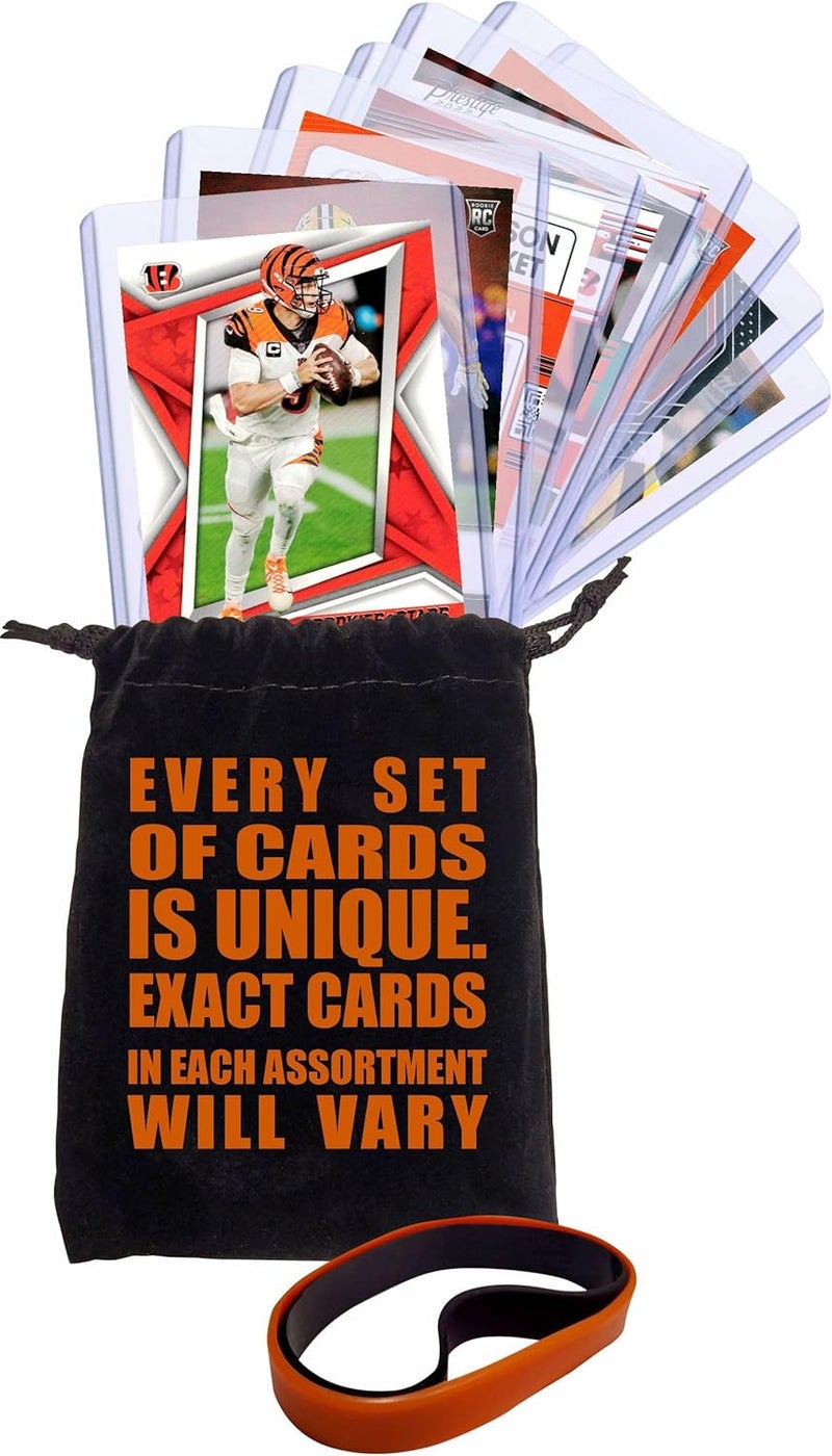 Chaser Cincinnati Bengals Cards: Joe Burrow, Ja'Marr Chase, Noah Fant, Tee Higgins, Chase Brown, Evan McPherson, Corey Dillon, A.J. Green, Chad Johnson ASSORTED Football Stars & GOATs Trading Card & Wristbands Gift Pack - Image 5
